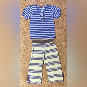 Matilda Jane Striped Shirt and Capri Set